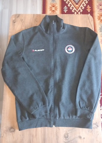 Gri Fermuarlı Erkek Spor Sweatshirt