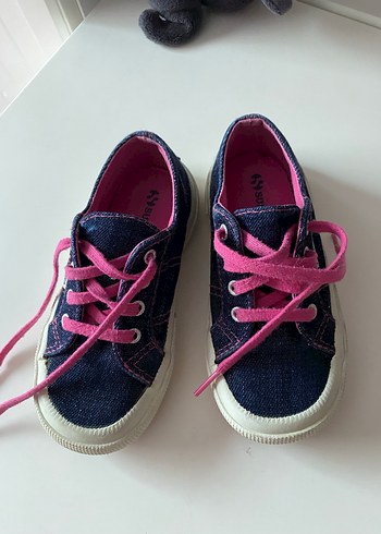 Superga 27 no Pembe Bağcıklı Denim Ayakkabı