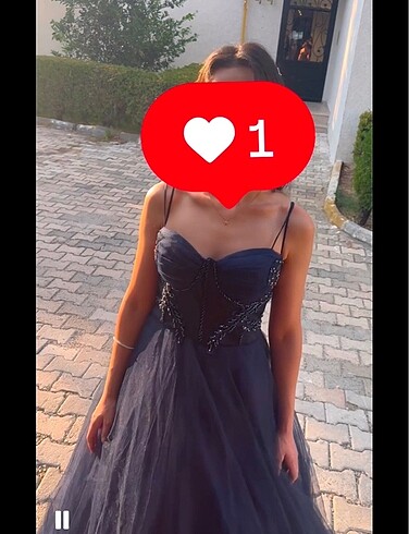 34 Beden lacivert Renk Nişan elbisesi