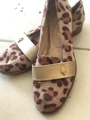 Babet leopar desenli loafer tarzı