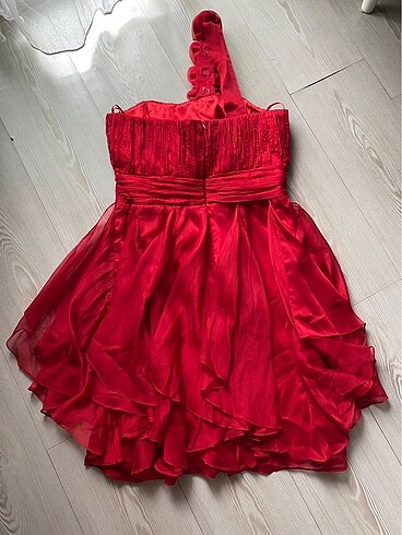 Kırmızı Elbise Abiye Düğün Nişan Kına Gecesi Mezuniyet - Görsel 5