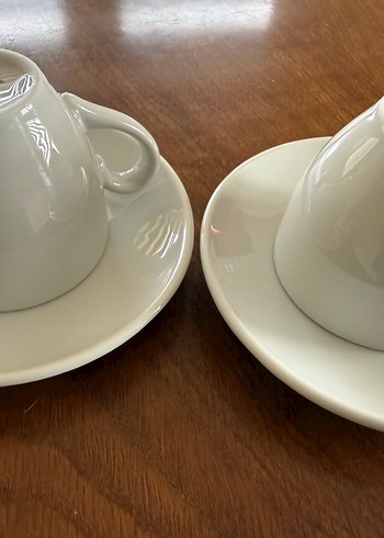 Beyaz porselen Fincan ve Tabak Seti - Görsel 2