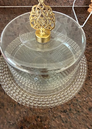 Yılan Desenli Altın Kapaklı Kek Standı - Görsel 2