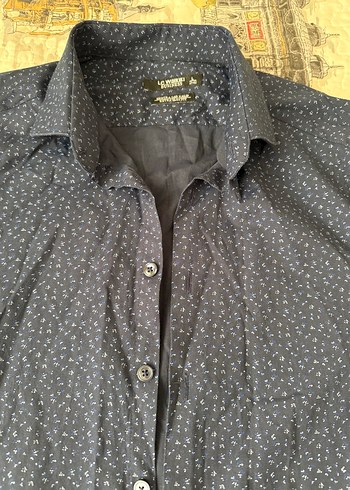 Erkek Lacivert Denim Uzun Kollu Gömlek - Görsel 2