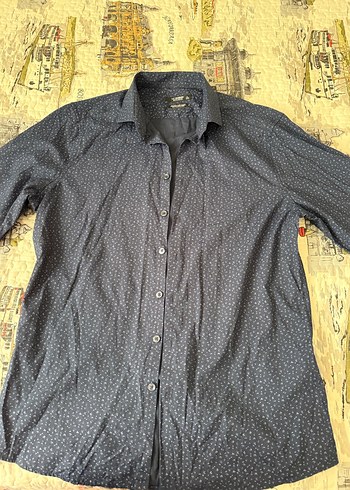 Erkek Lacivert Denim Uzun Kollu Gömlek - Görsel 3