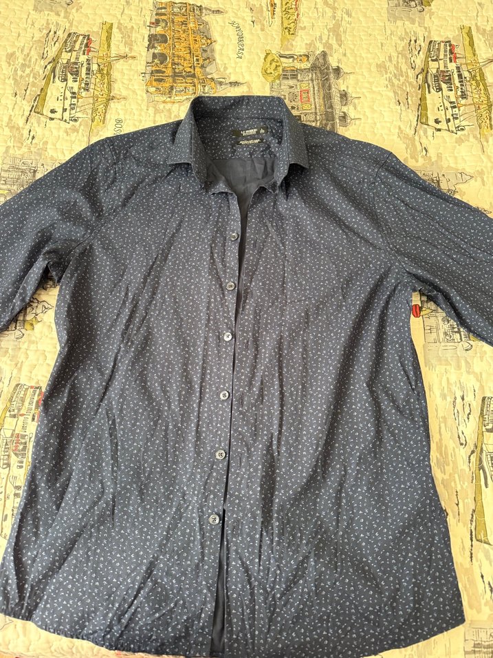 Erkek Lacivert Denim Uzun Kollu Gömlek - Görsel 3