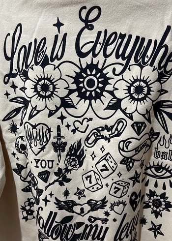 Uzun Kollu Beyaz Pamuklu Sweatshirt - Görsel 4