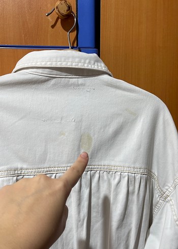 Beyaz Düğmeli Kadın Denim Ceket - Görsel 4