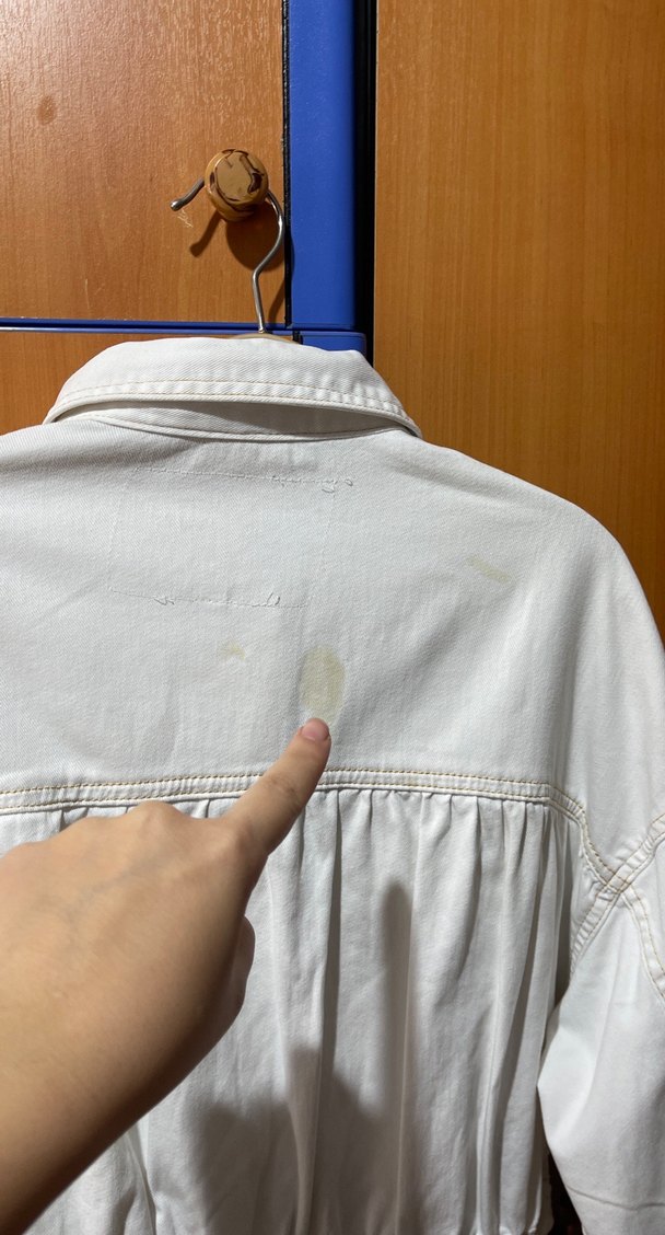 Beyaz Düğmeli Kadın Denim Ceket - Görsel 4