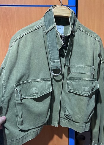 Bershka yeşil kot ceket  - Görsel 2