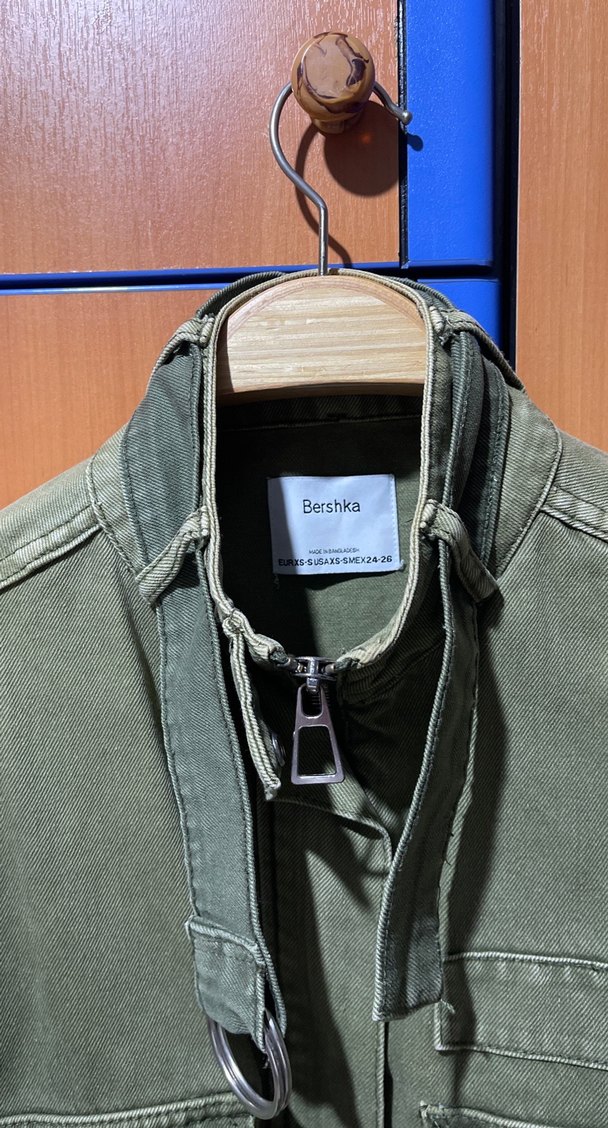 Bershka yeşil kot ceket  - Görsel 3