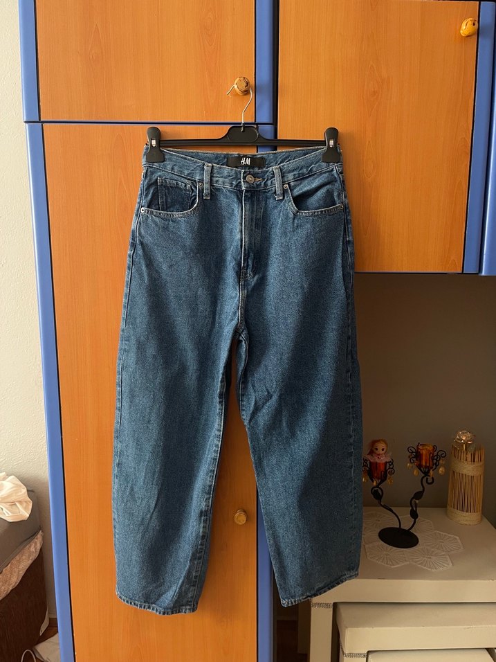 Gri Tonlu Rahat Kesim Midi Kadın Kot Pantolon - Görsel 2