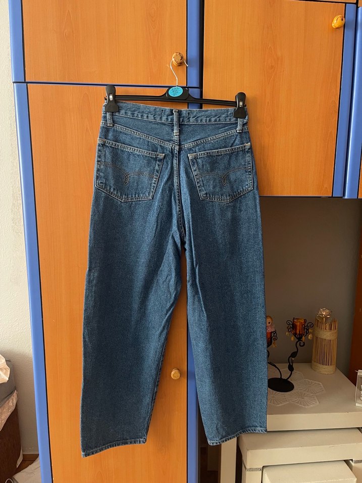 Gri Tonlu Rahat Kesim Midi Kadın Kot Pantolon - Görsel 4