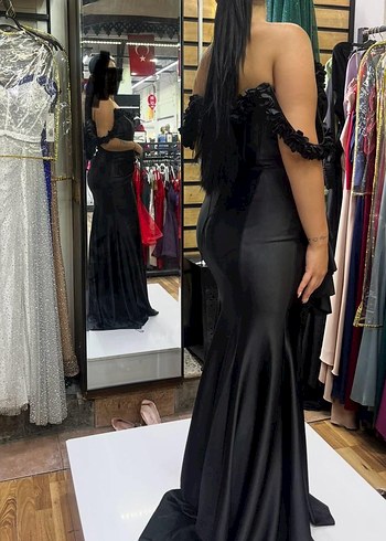 Uzun Siyah Straplez Gotik Abiye Elbise