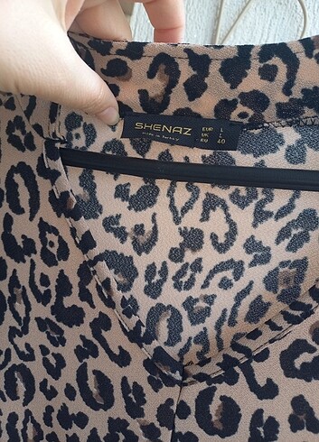 l Beden kahverengi Renk Leopar elbise