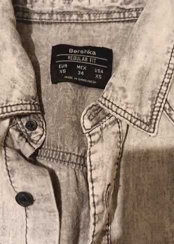 Gri Uzun Kollu Denim  Gömlek - Görsel 2