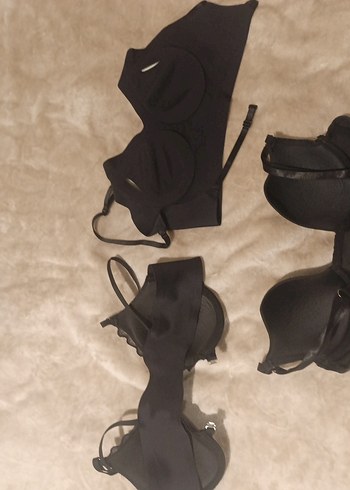 Siyah Goth Tarzı Midi Sütyen 85 C  3 adet - Görsel 5