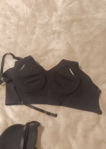 Siyah Goth Tarzı Midi Sütyen 85 C  3 adet - Görsel 7