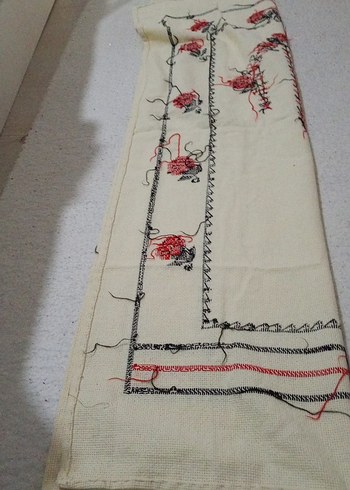 seccade Kırmızı Çiçek İşlemeli - Görsel 6