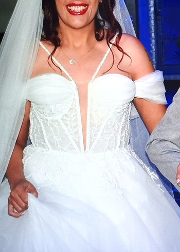 Straplez Bohem A Kesim Uzun Gelinlik yepyeni - Görsel 18