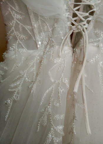 Straplez Bohem A Kesim Uzun Gelinlik yepyeni - Görsel 11