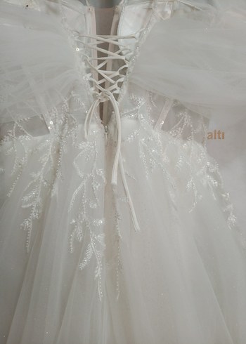 Straplez Bohem A Kesim Uzun Gelinlik yepyeni - Görsel 8