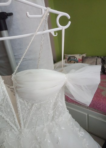 Straplez Bohem A Kesim Uzun Gelinlik yepyeni - Görsel 15