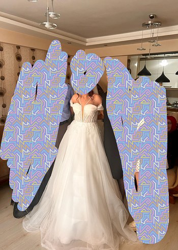 Straplez Bohem A Kesim Uzun Gelinlik yepyeni - Görsel 16