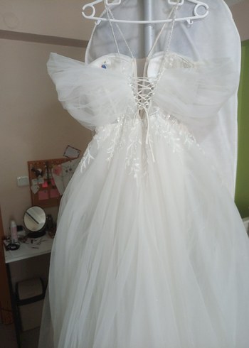 Straplez Bohem A Kesim Uzun Gelinlik yepyeni - Görsel 9