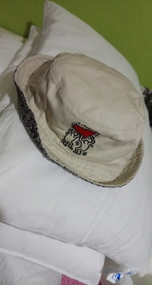 @şapka krem rengi keten şapka - Görsel 4