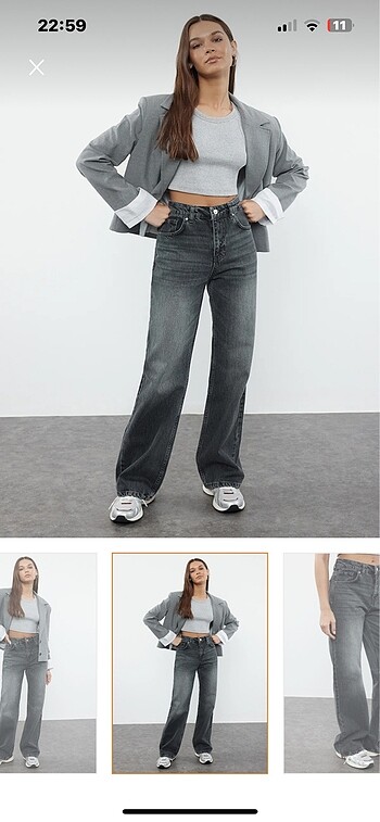 Trendyol & Milla milla gri straight jean
