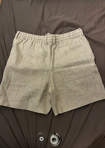 Zara Bej Keten Rahat Kesim Keten Erkek Şort - Görsel 3
