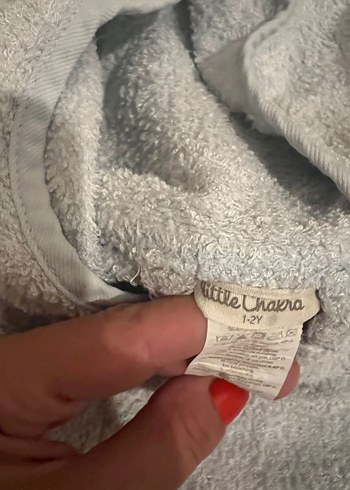 Kapüşonlu mavi Erkek Çocuk Bornozu - Görsel 2