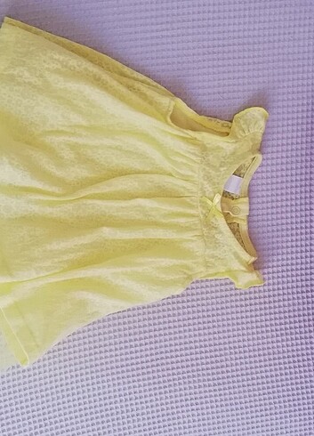 3 Ay Beden sarı Renk Kız bebek sarı elbise 