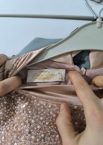 Somon Uzun Drapeli Abiye Elbise - Görsel 5