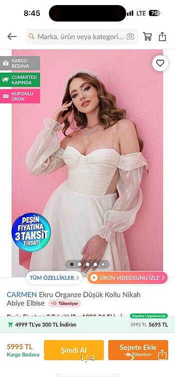 Carmen nikah elbisesi