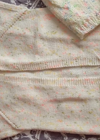 Beyaz Bohem Örgü Kız Yelek - Görsel 3