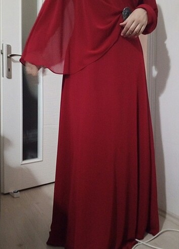Bordo elbise - Görsel 6