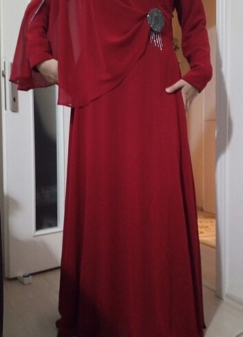 Bordo elbise - Görsel 7