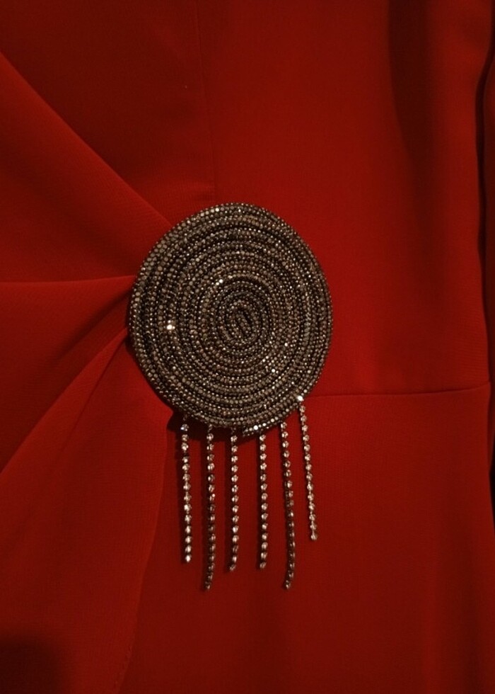 Bordo elbise - Görsel 5