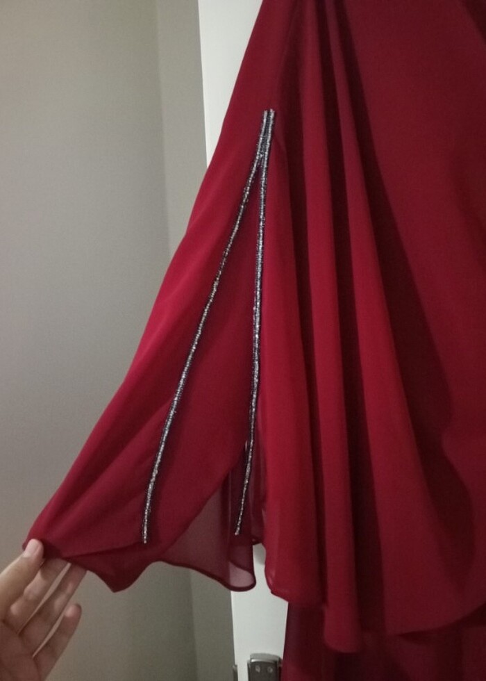 Bordo elbise - Görsel 3