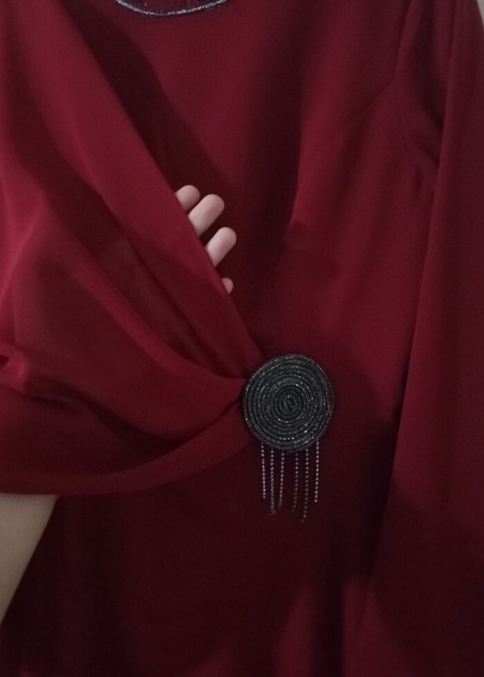 Bordo elbise - Görsel 2