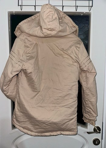 Bej ERKEK İÇİ KÜRKLÜ Midi Boy Kürk Detaylı Kaban - Görsel 5