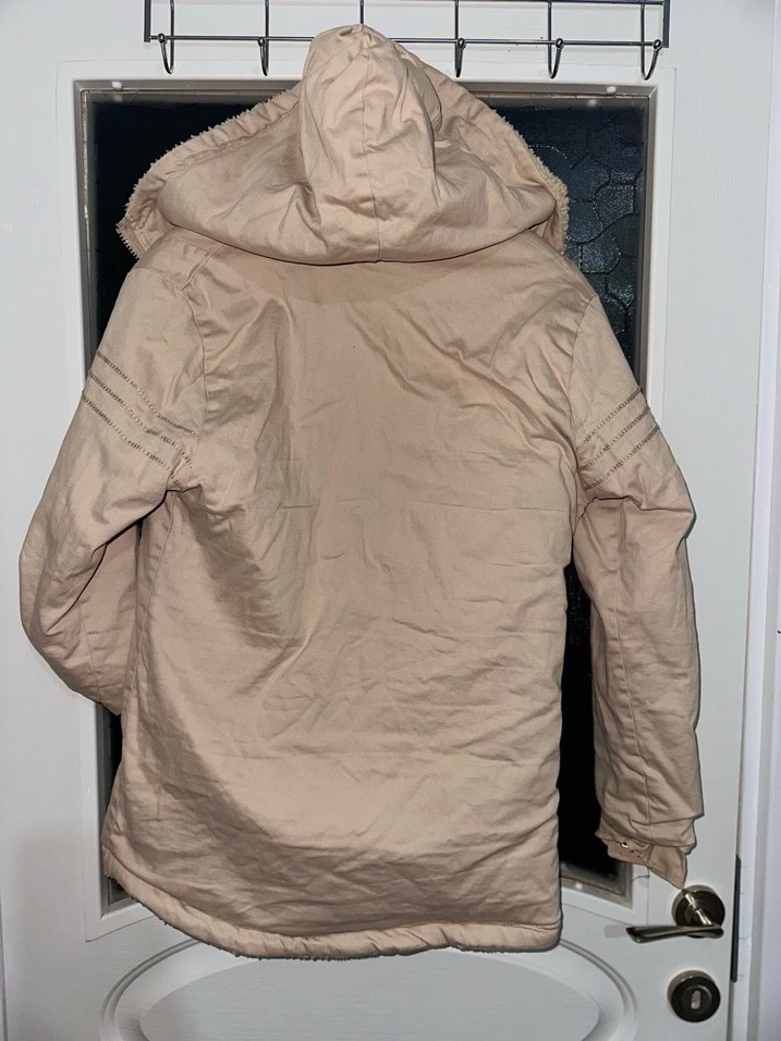 Bej ERKEK İÇİ KÜRKLÜ Midi Boy Kürk Detaylı Kaban - Görsel 5