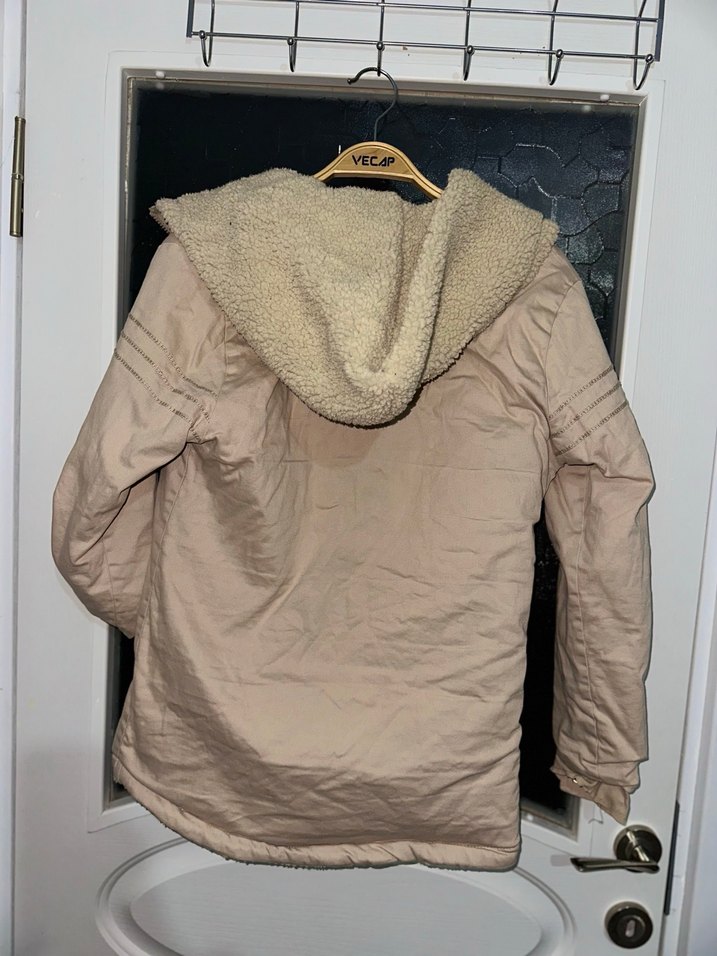 Bej ERKEK İÇİ KÜRKLÜ Midi Boy Kürk Detaylı Kaban - Görsel 3