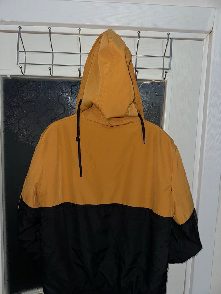 Sarı Siyah Fermuarlı İçi Kürklü Street Wear Mont - Görsel 5
