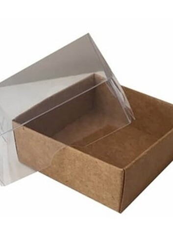 25 Adet 7x7x3 cm Asetat Kapak Kraft Kutu