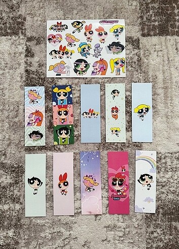 Powerpuff Girls Kitap Ayraç Stickers set