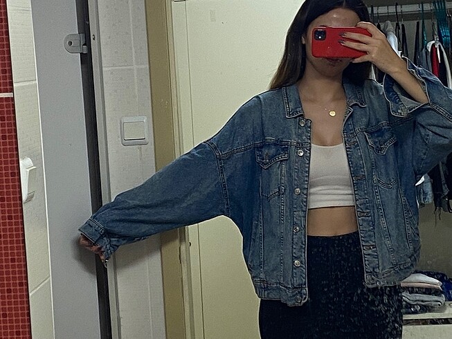 l Beden mavi Renk stradivarius oversize kot ceket