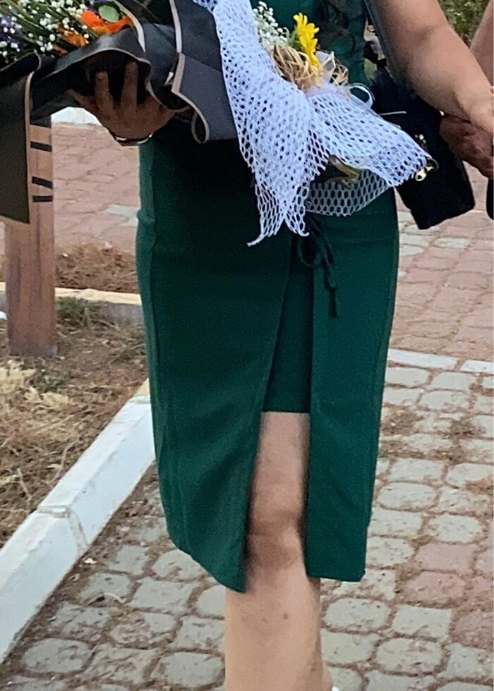 Yeşil kuşgözü elbise - Görsel 3